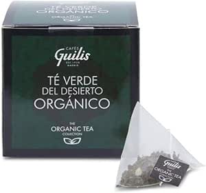CAFES GUILIS DESDE 1928 AMANTES DEL CAFE Tè verde del deserto biologico in Foglia Scatola 15 Piramidi - Confezione 4