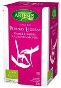 ARTEMIS - Infuso Biologico Gambe leggere - con Vite Rossa, Ginko, Mirtillo - Drenante e Sgonfiante - 20 filtri