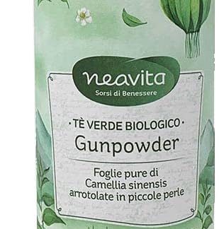 Neavita Silver Tin - Gunpowder Tè Verde Biologico, 100g