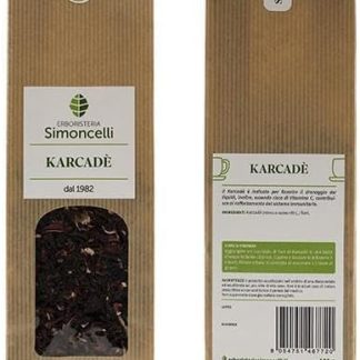 Tisana Karkadè 100 grammi - Erboristeria Simoncelli - Infuso Naturale per drenaggio e rafforzamento del sistema immunitario