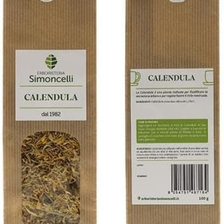 Tisana Calendula 100 grammi - Erboristeria Simoncelli - Infuso Naturale con Calendula per il Ciclo Mestruale e la Secrezione Biliare