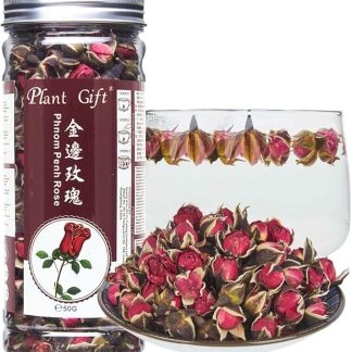 Plant Gift Rose Flower Tea 金边玫瑰 Rose Flower Tè (Phnom Penh Rose) Early Spring Bud Tè Natural Organic Biologica Blooming Tisana per perdere peso Assistenza sanitaria 50G / 1.76oz