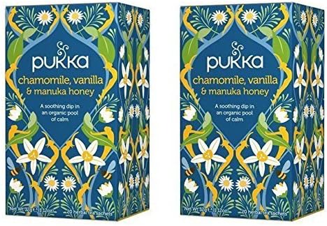 (2 PACK) - Pukka Chamomile Vanilla & Manuka Honey Tea| 20 Bags |2 PACK - SUPER SAVER - SAVE MONEY by Pukka Herbs