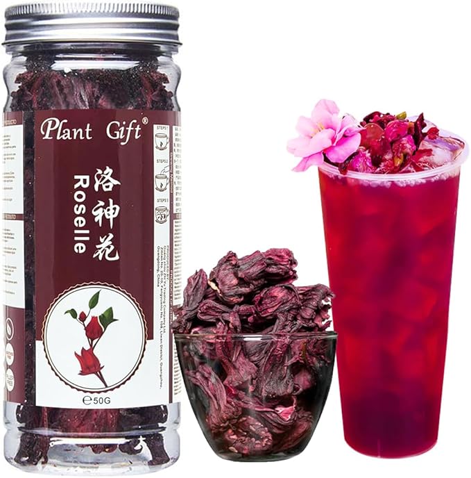 Plant Gift Roselle Hibiscus Tea - Biologico Dried Chinese Health Tea with Ibisco Fiori - 50G / 1.76oz