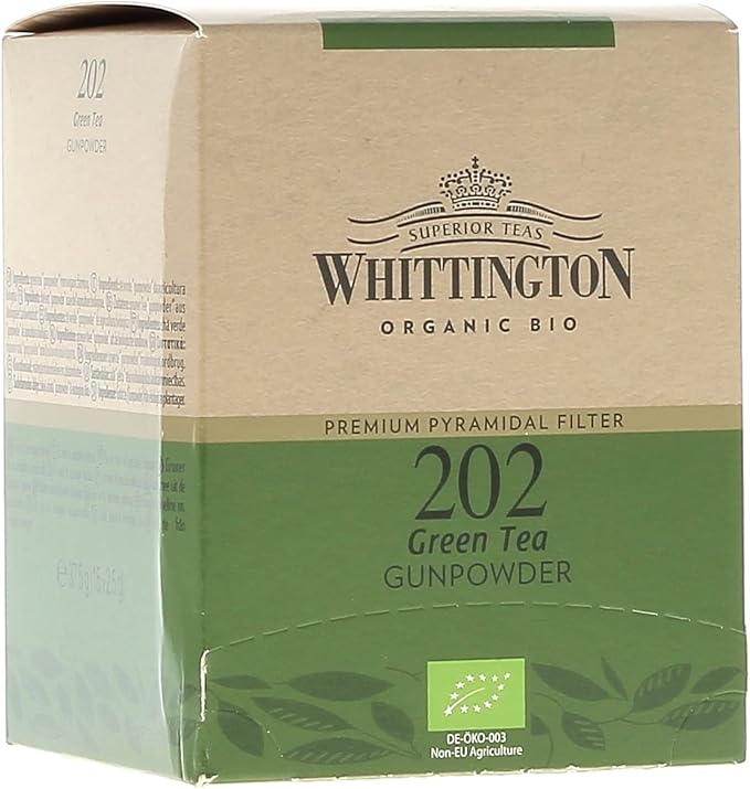 Whittington Tea Premium Pyramidale Filter Organic Gunpowder Tea Verde 202