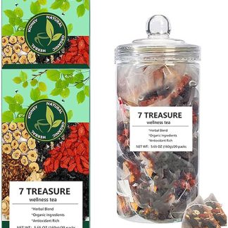 7 Treasure Wellness Kräutertee, Kidney Tea Formula Ginseng Seven Treasure Tea Bags, Ginseng Goji Beeren Tee, 20/40/60 PCS Formel Sechs Schatz Tee (2)
