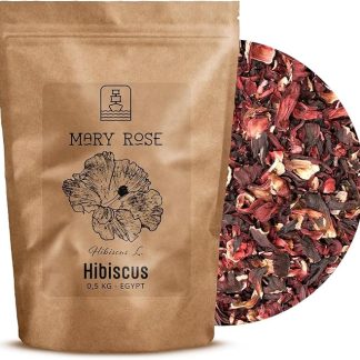 Fiori di Ibisco Essiccati Mary Rose 500 g - 100% Naturali, Malva Sudanese, per Tè, Infusi, Cucina e Decorazione, Origine: Egitto