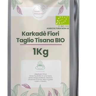 BRESEGHELLO - Karkadè Fiori Taglio Tisana BIO 1 kg - Tisana Rossa Dissetante, Tonica e Digestiva