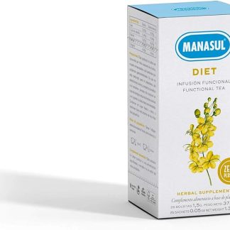 MANASUL - Infuso digestivo di sen e equiseto con menta e liquirizia. Infuso dimagrante. Dieta. Confezione da 25 bustine
