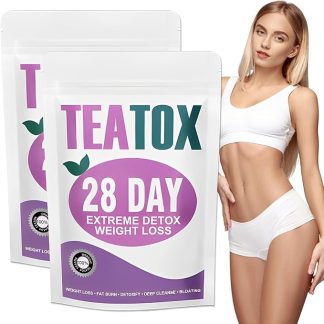 56 Giorni Detox Tea Dimagrante, Tisana Drenante e Dimagrante, Fat Burn, Bloating Relief & Weight - Tè Verde, Tè Oolong, Rosa, Foglia di Loto, Ingredienti Naturali