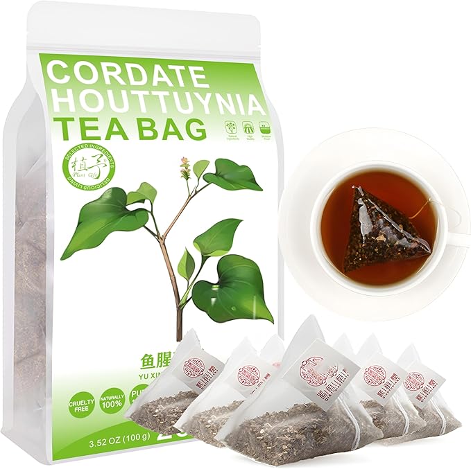 100% Natural Cordate houttuynia Tea Bag, 200g/7.05oz (4g*50bags) 鱼腥草茶 Sacchetto di tè houttuynia sacchetto di tè secco Houttuynia foglia tè - Non-OGM - Steep 50 tazze, caffè freddo e tè caldo