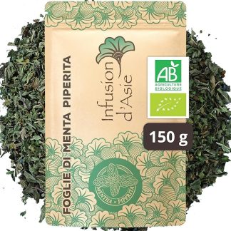Khla - Foglie di Menta Piperita Bio 150 g - Tisana e Infuso Benessere - Digestione & Freschezza Naturale - Calda o Fredda - Foglie Tritate - Tè Sfuso Biologico - Peppermint - Origine Egitto
