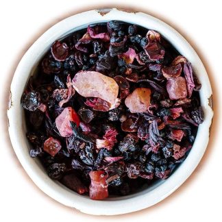 Seven Essences Infuso di Frutta Dolce Carezza con Frutti Rossi e pezzi di Cioccolato - Tisana Drenante - 200g - Infuso Dolce Carezza - Ottima idea regalo