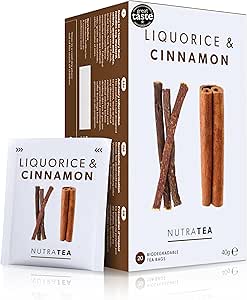 Nutra Tea - Liquirizia & Tè alla cannella | Tè alla liquirizia | Tè alla cannella - 120 bustine di tè - Tisana - (confezione da 6)