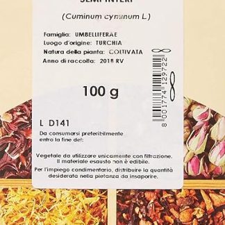 Cumino Semi Interi - 100 g - Prodotto made in Italy.