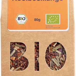 SARITEE Rooibosmango organico allentato | Rooibostee con squisita coltivazione biologica controllata da frutti | Tè di frutta allentato | Tè di frutta BIO | Tè premium | 80 G.