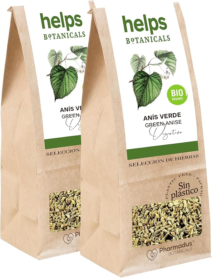 HELPS INFUSI - Infuso Di Anice Verde Alla Rinfusa. Rilievo digestivo del tè e del gas dell'anice. Sacco sfuso da 100 grammi.