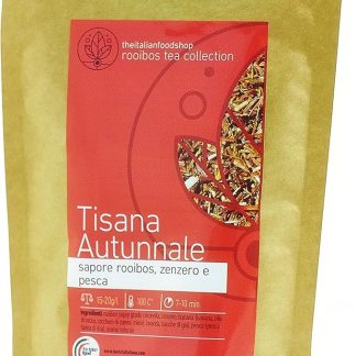 Tisana Autunnale Rooibos Citronella Zenzero Banana Lavanda Bacche di Goji Pesca Prima Scelta Ingredienti Naturali Digestiva Stimolante Antiossidante