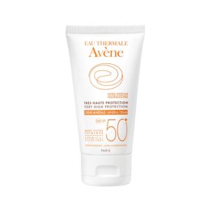 Минеральный солнцезащитный крем для лица Avene Solar SPF 50+ с очень высокой степенью защиты, 50 мл.