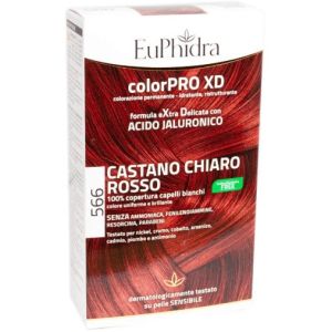 Гель-краска для волос Euphidra Colorpro XD 566 светло-коричнево-красный, 50 мл + активатор + кондиционер + перчатки