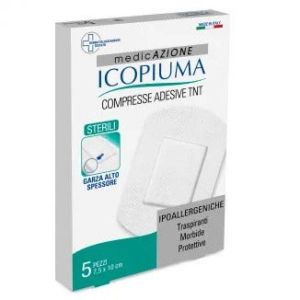 Adhesive Icopiuma Compressed Gauze In Non Woven Fabric 10x7.5 Cm 5 Pieces