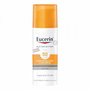 Солнцезащитный флюид Eucerin против старения, солнцезащитный крем для лица FP 50 с высокой степенью защиты, 50 мл.
