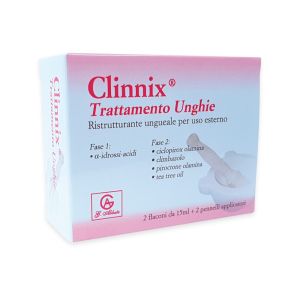 Средство для ухода за ногтями Clinnix, 2 флакона по 15 мл + 2 кисточки-аппликатора.