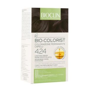 Натуральная краска для волос Bioclin Bio-colorist 4.24 коричневого, бежевого и медного цвета.