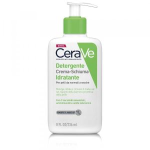Увлажняющая кремообразная пенка для умывания Cerave очищает и увлажняет кожу. 3 основных керамида, гиалуроновая кислота и технология MVE. 236 мл