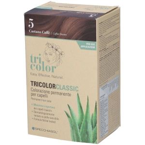 Стойкая краска для волос Specchiasol Tricolor Classic, цвет «Кофе-коричневый», 5 оттенков. В упаковке: 2 тюбика по 50 мл + 2 шейкера по 50 мл + 4 пакетика по 8 мл.