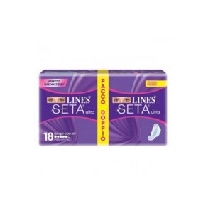 Lines ultra absorbent silk long with wings 18 pieces double pack