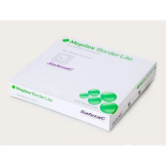 Универсальная повязка Mölnlycke® Mepilex® Lite из тонкой полиуретановой пены с клеем Safetac®, размер 15x15 см, 5 штук.