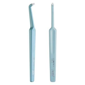 Angled compact tuft single tuft tepe with small bristles and rounded shape