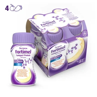 Протеиновый напиток Fortimel Compact Protein со вкусом персика и манго, Nutricia, 4 x 125 мл.