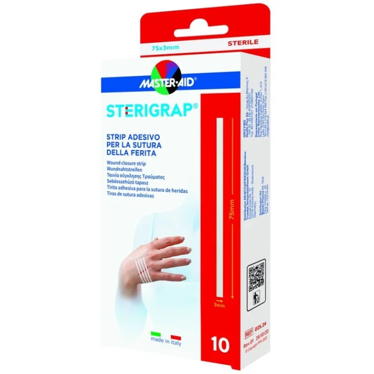 Клейкая лента MASTER-AID® STERIGRAP® 75x3 мм, 10 штук.