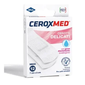 Пластыри Ceroxmed® Medium Delicate Plasters IBSA, 12 штук