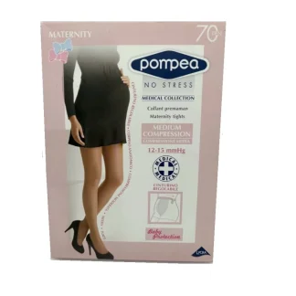 Черные колготки для беременных Pompea 70, размер 2.