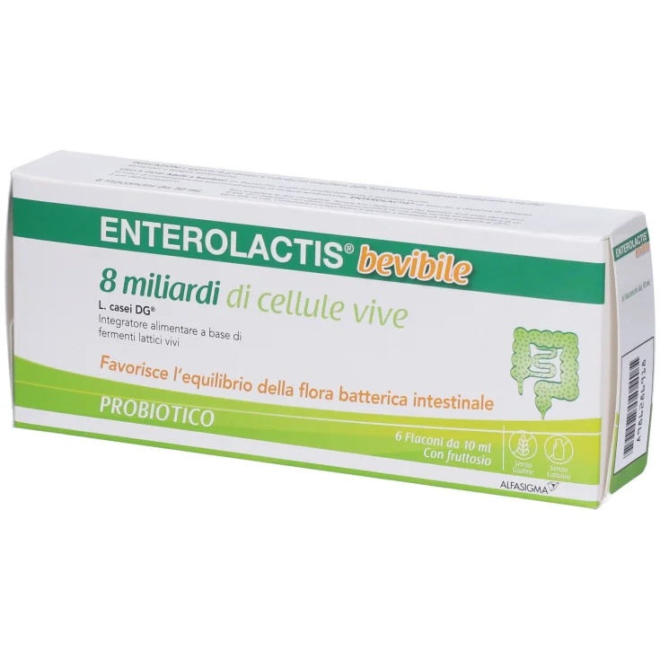 Enterolactis Drinkable 8 Billion Live Cells Alfasigma 6x10ml