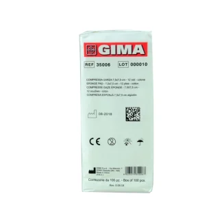 GIMA 12-слойная марля с 20 нитями, 7,5x7,5 см, 1000 штук