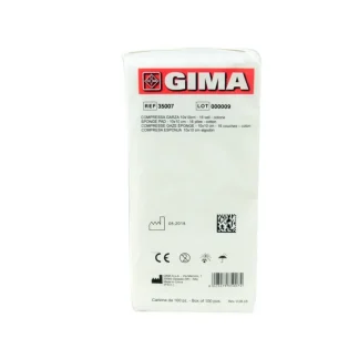 GIMA 100 штук, 16-слойная марля, 20 нитей, 10x10 см