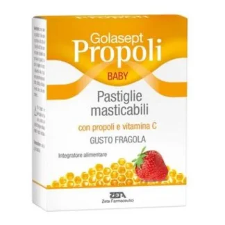 Жевательные таблетки Golasept Propolis Baby со вкусом клубники, 20 штук.