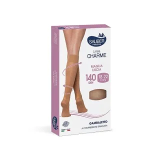 Charme Line Knee High 140D Smooth Mesh 2 Neutral Beige Sauber 1 Para