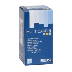 Multicare Blood Glucose Measurement Strips In Glucose Electrode 25 Pieces