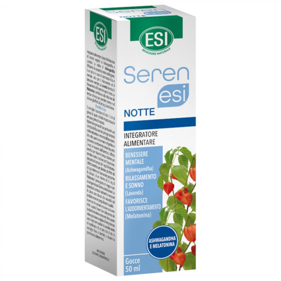 ESI Serenesi Notte Gocce, 50ml – Integratore con Melatonina, Ashwagandha, Lavanda, per il Sonno e Relax
