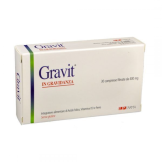 Gravit In Gravidanza, Integratore Alimentare per Donne in Gravidanza, 30 Compresse - Acido Folico, Ferro, Vitamina D3