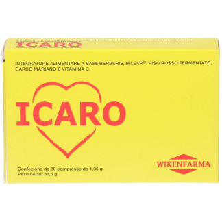 ICARO, Integratore Alimentare per Benessere Cardiovascolare e Fegato, 30 Compresse, Berberis, Cardo Mariano