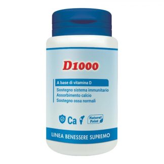 Natural Point D 1000 70 capsule vegetali: Integratore Vitamina D per supporto immunitario, assorbimento calcio e ossa forti
