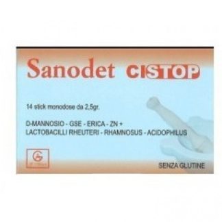 Sanodet Cistop, Integratore Genito-Urinario in Stick Monodose, 14 Stick, Senza Glutine e Lattosio