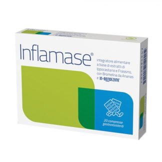 Euronational Inflamase Integratore Microcircolo, 20 Compresse Gastroresistenti, Bromelina, Frassino