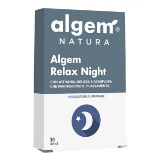 Algem Natura Relax Night, Integratore Alimentare, 30 Capsule, Rilassamento e Sonno
